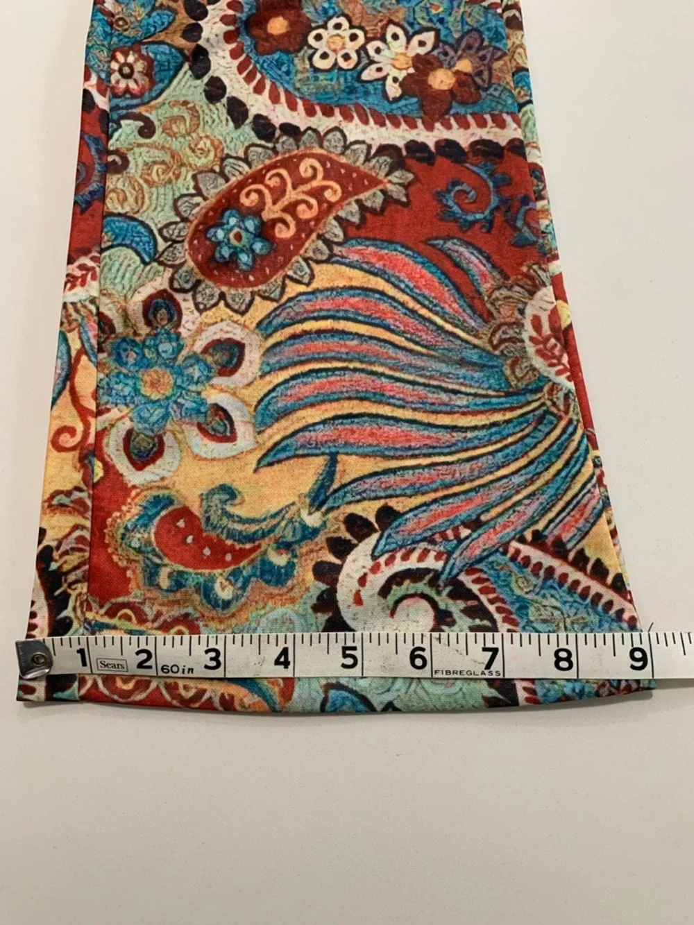 High-waisted Paisley Flare Retro Boho Festival Pants, Vintage inspired Coachella - Picture 8 of 10